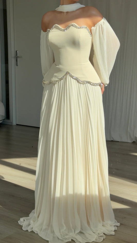 The Lunara dress ivory beige
