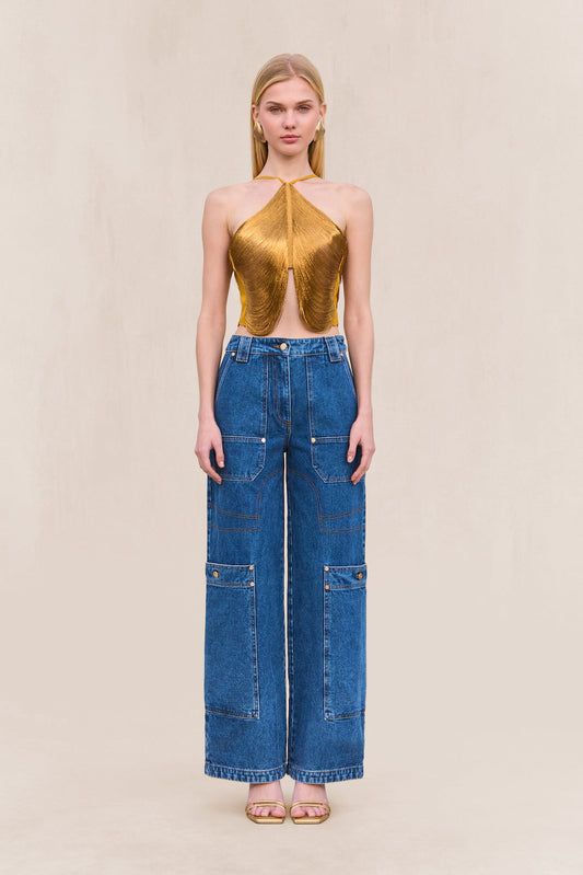 QUELLA TOP - DARK GOLD