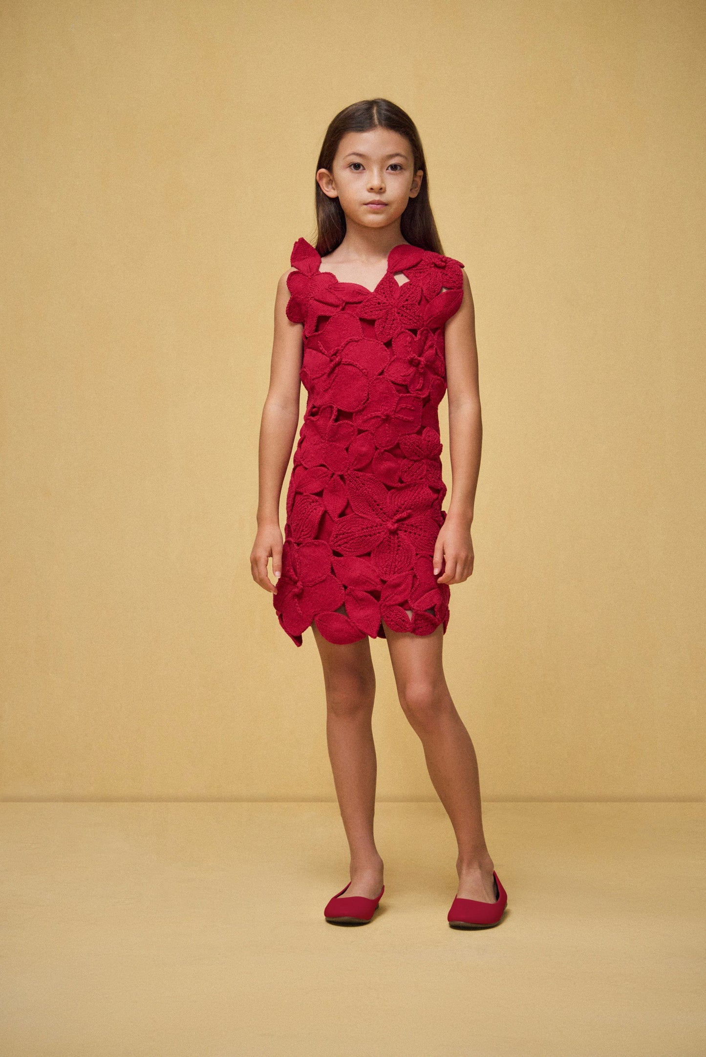 KIDS MEIRA DRESS - MERLOT