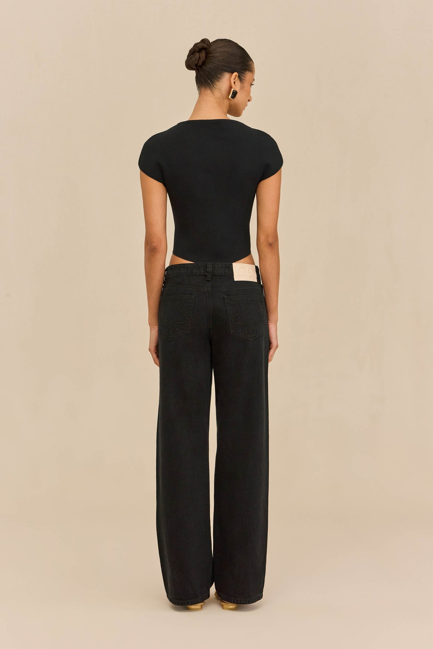 VIRGINIANA KNIT TOP - BLACK
