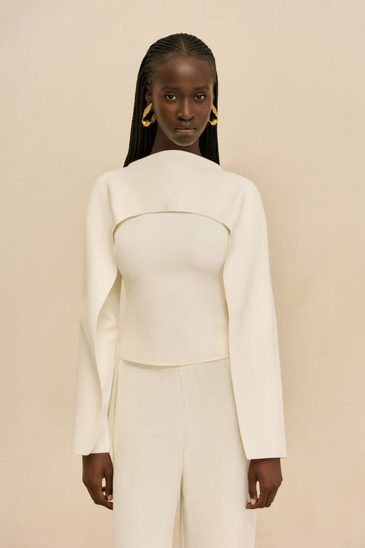 ALKA KNIT TOP - OFF WHITE