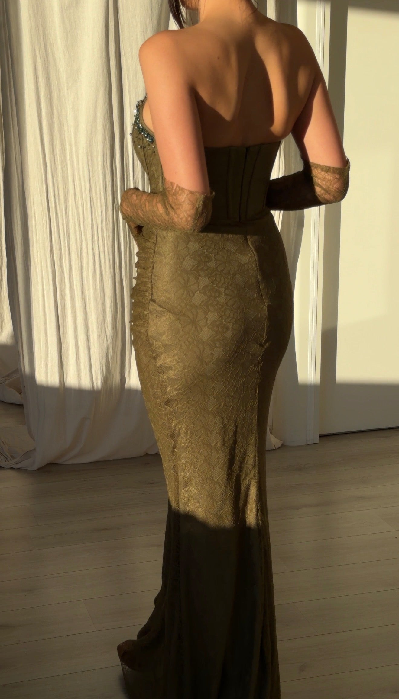 The Jasmine dress dark green