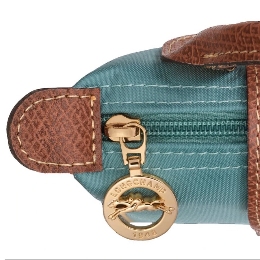 Le Pliage Original Pouch with handle Eucalyptus Green - Recycled canvas