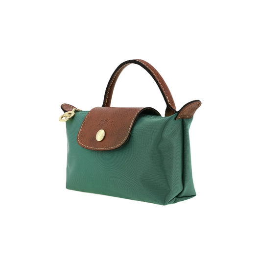 Le Pliage Original Pouch with handle Sage Green - Recycled canvas