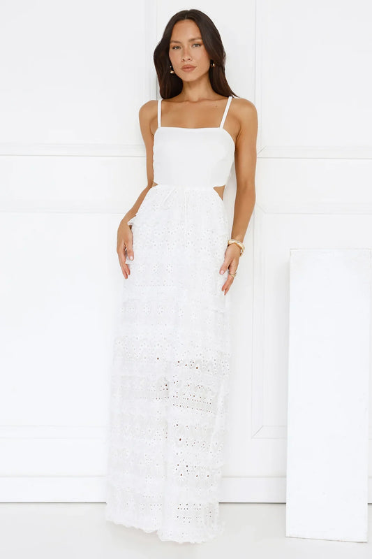 Chic Confidential Maxi Dress White