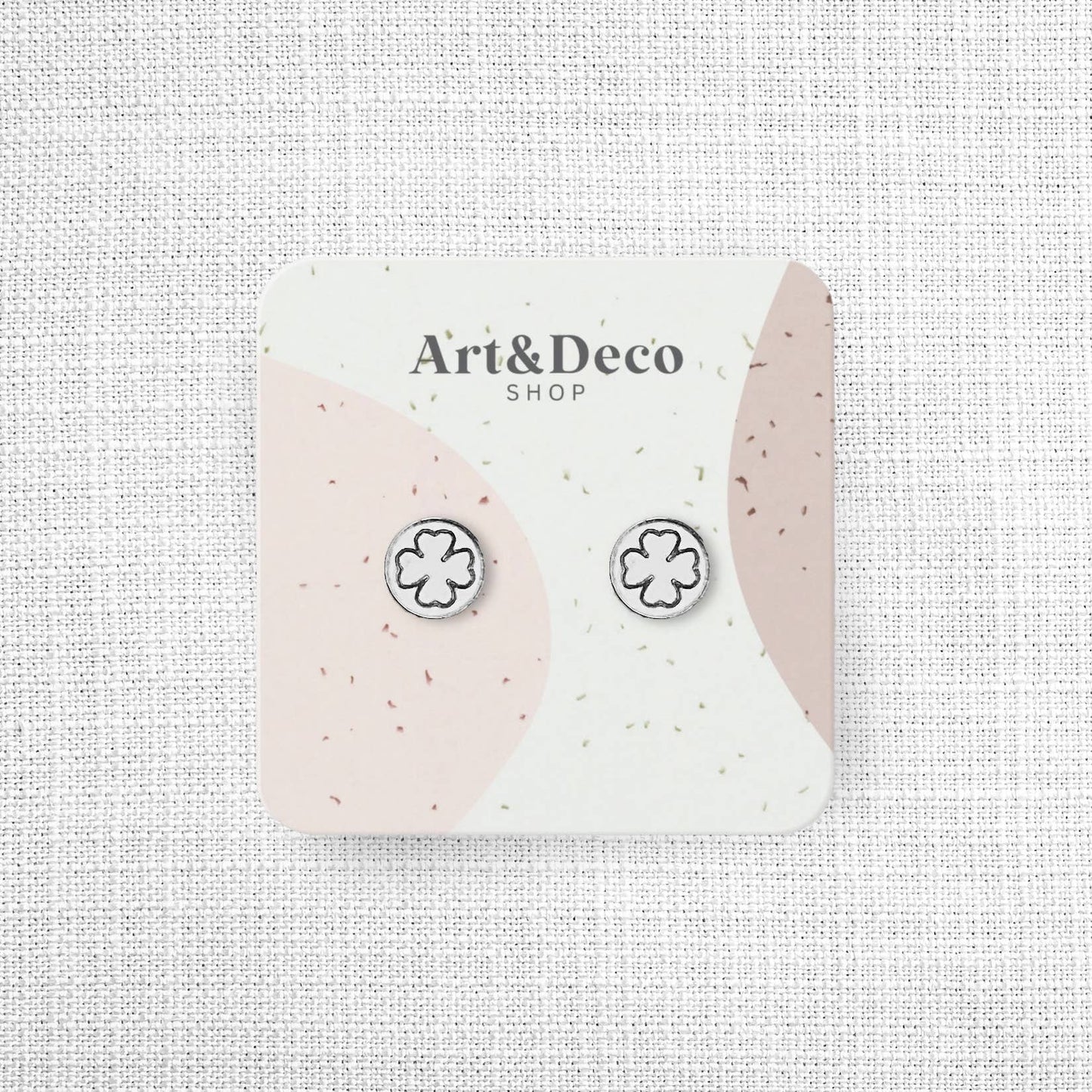 St. Patrick's Silver Clover Stud Earrings