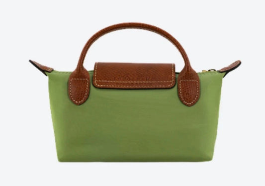 Le Pliage Original Pouch with handle Moss Green - Recycled canvas