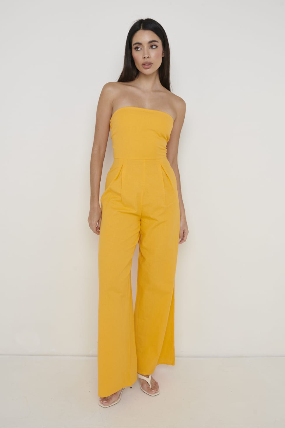 April Bandeau Jumpsuit - Tangerine