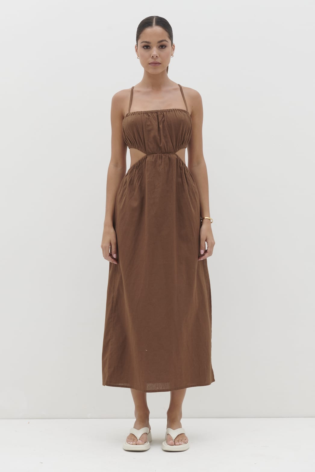 Artie Cut Out Midaxi Dress - Espresso