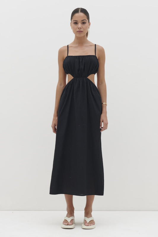 Artie Cut Out Midaxi Dress - Black