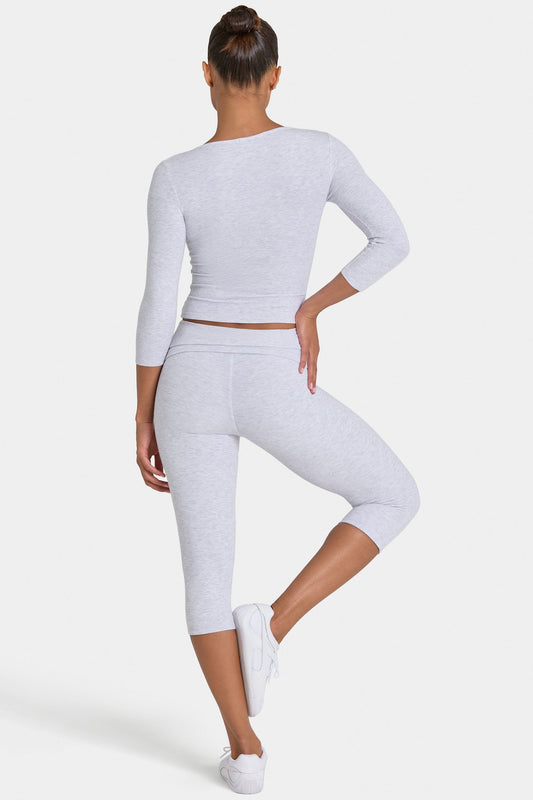 ButterCloud™ Capri Leggings in Grey Marl