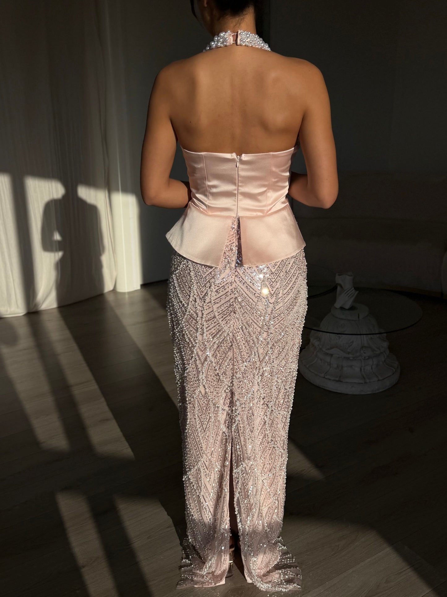 The Adiola dress soft pink