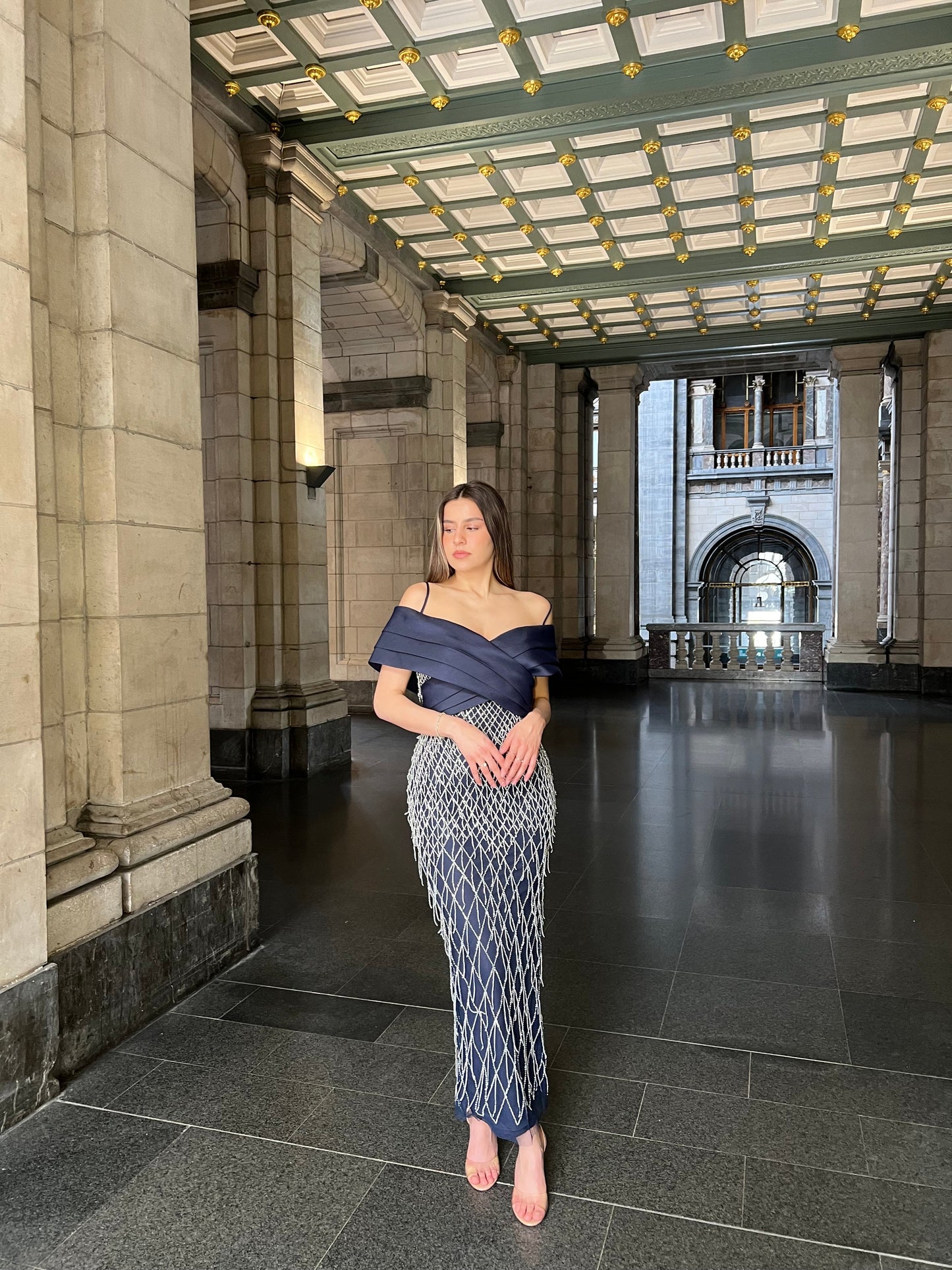 The Delina dress dark blue