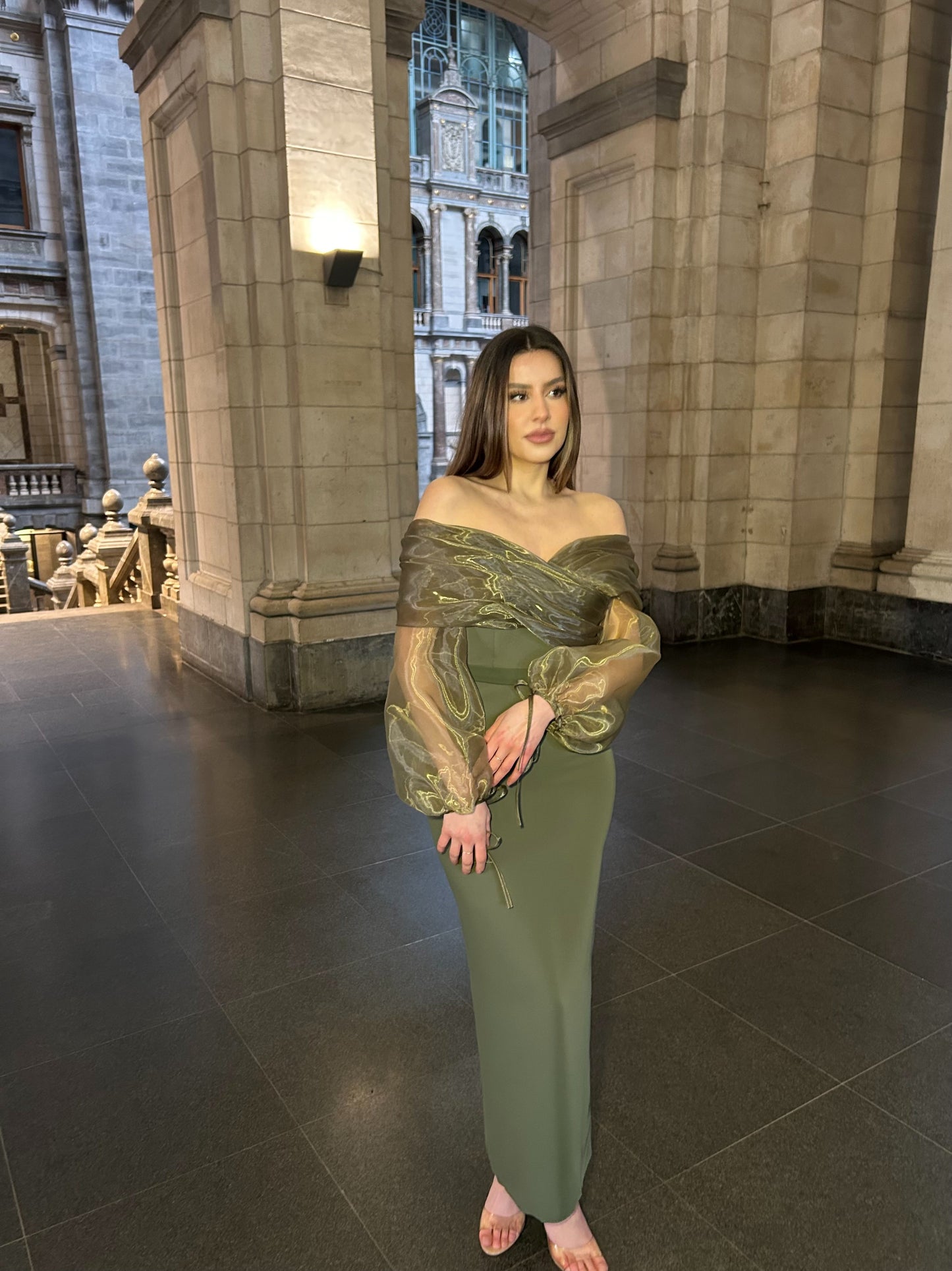 The Lena dress khaki green