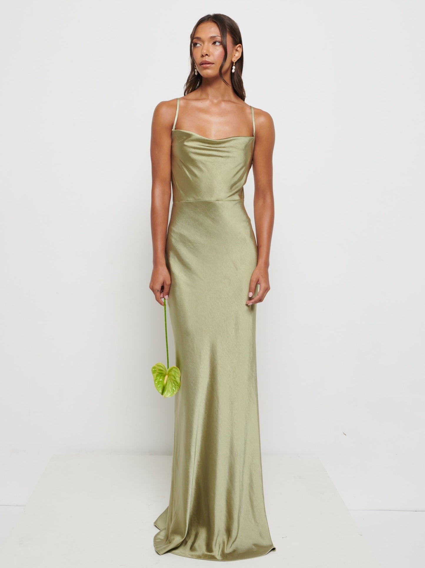 Keisha Maxi Bridesmaid Dress - Matte Olive