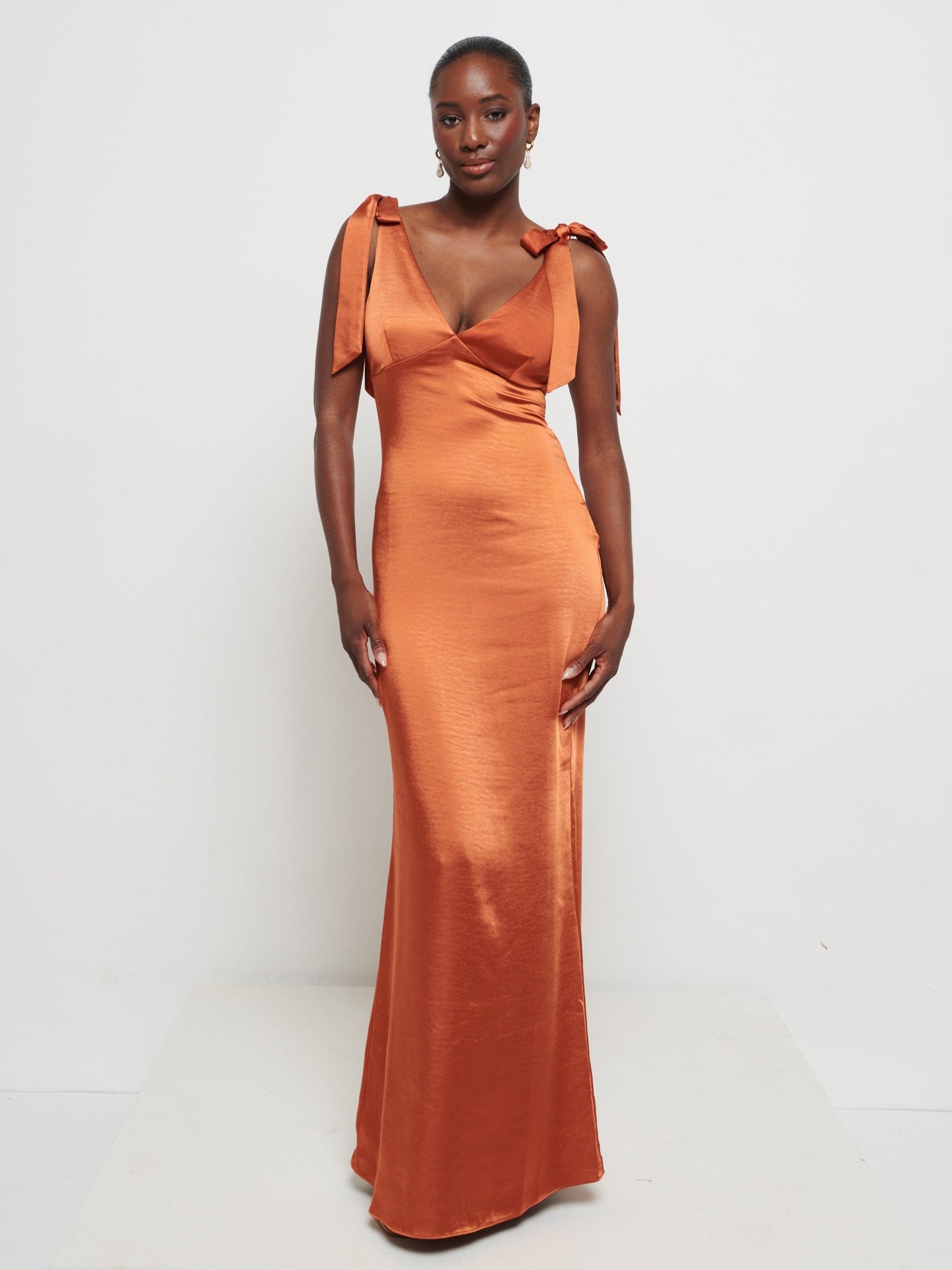 Piper Tie Maxi Bridesmaid Dress - Copper