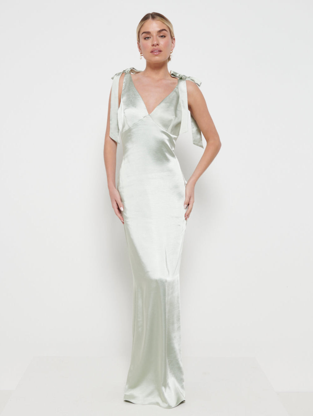Piper Tie Maxi Bridesmaid Dress - Matte Sage