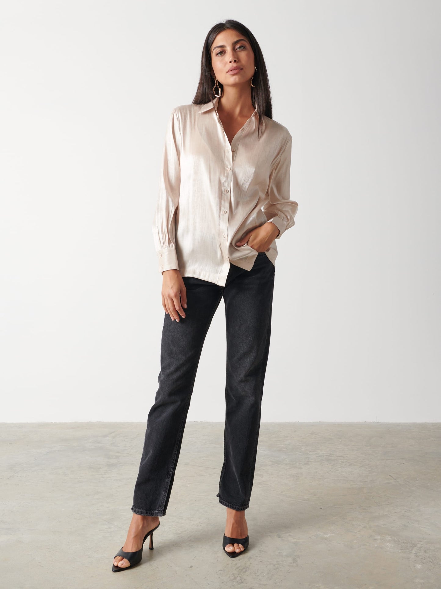 Rosalie Collared Blouse - Champagne Gold