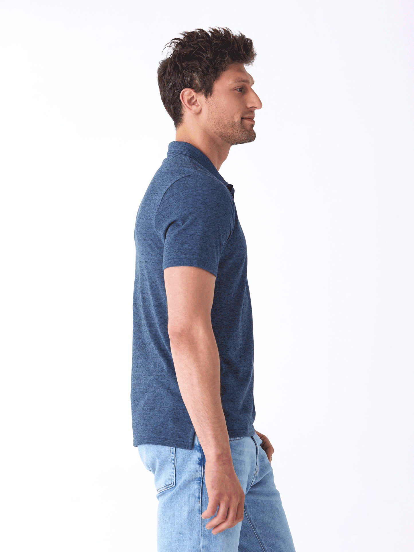 Black Fleck Triblend Jersey Polo