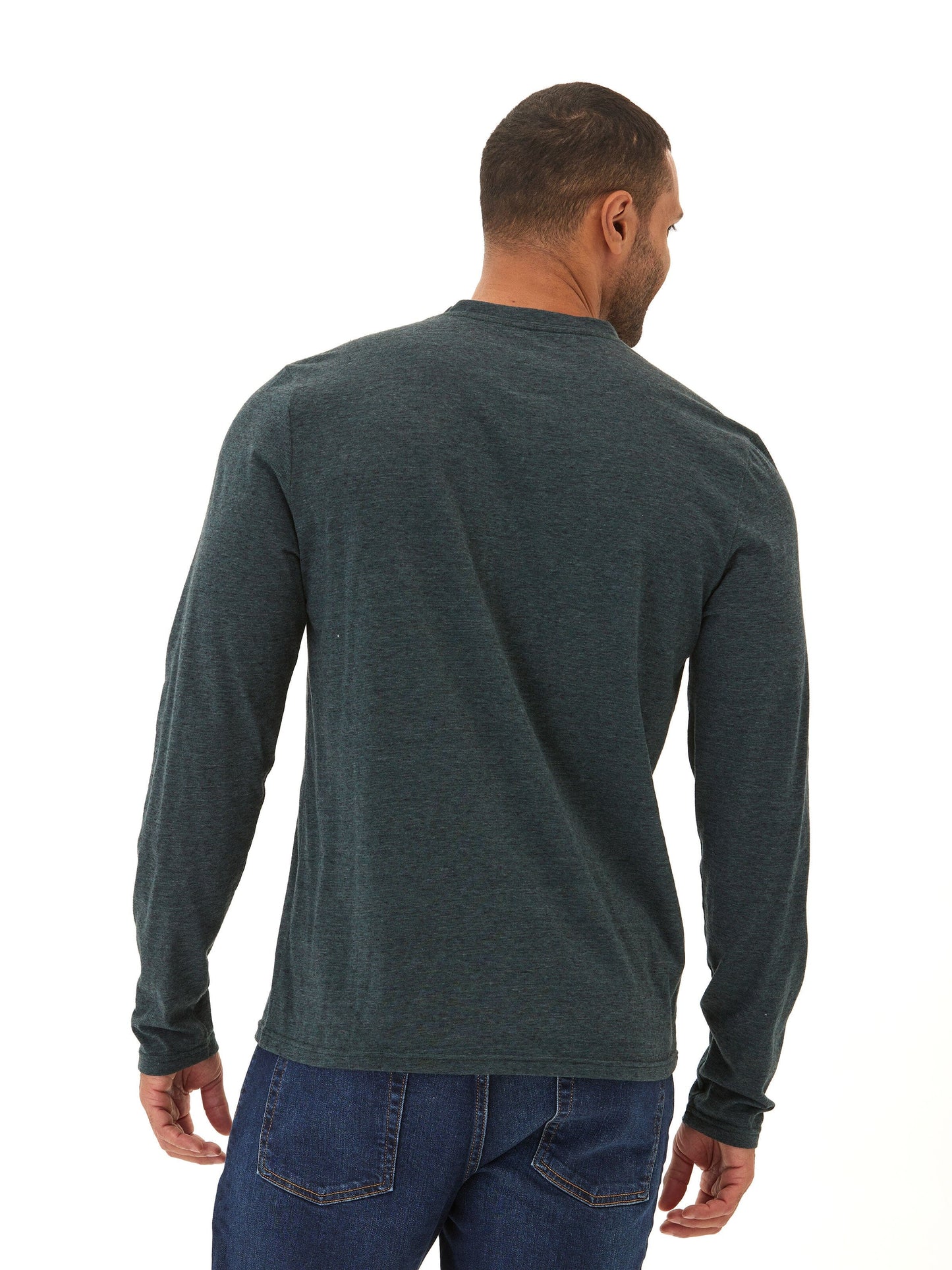 Braeden Black Fleck Long Sleeve Triblend Henley