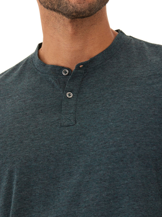Braeden Black Fleck Long Sleeve Triblend Henley