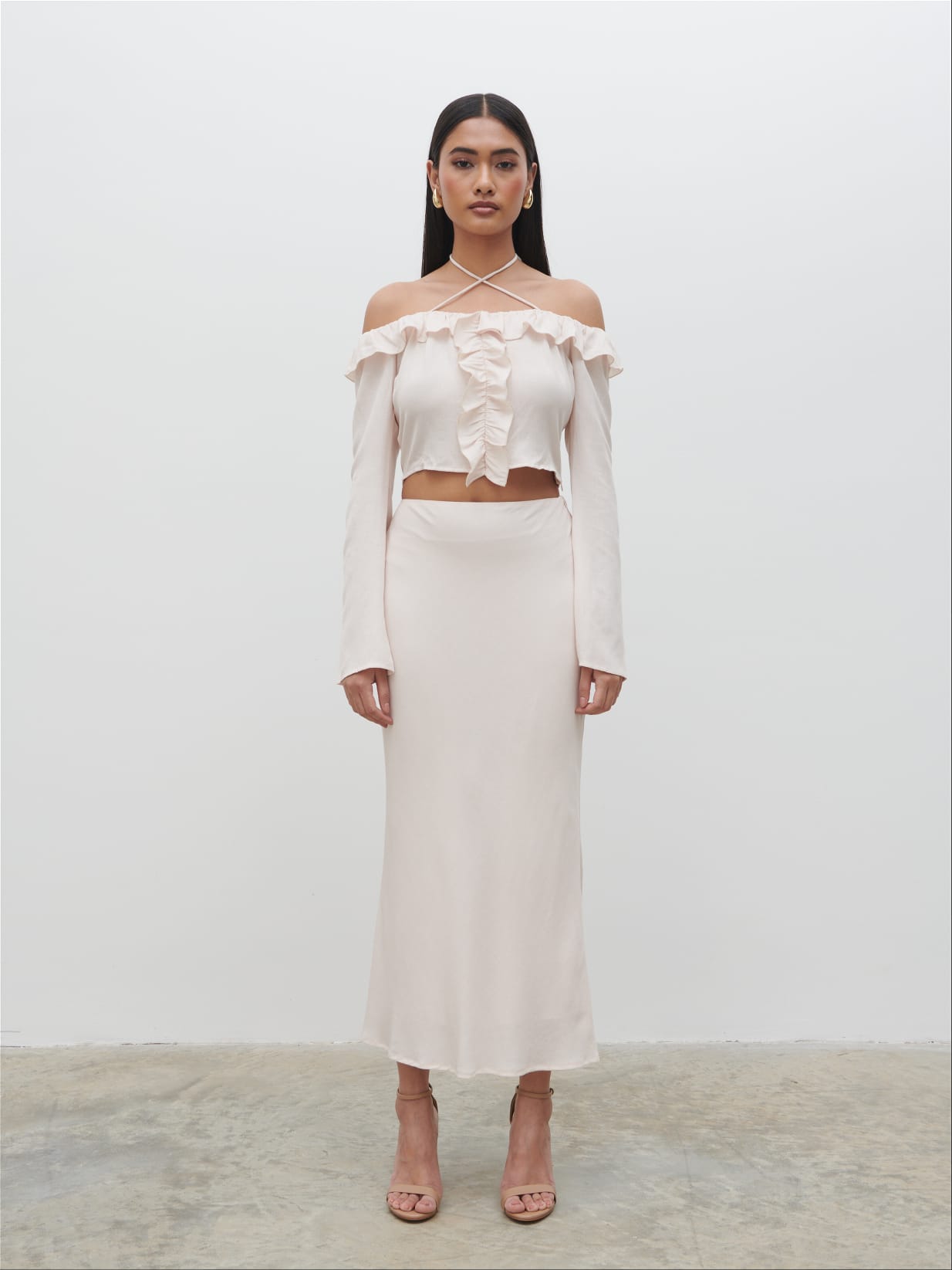 Tiffany Midaxi Skirt - Pale Blush