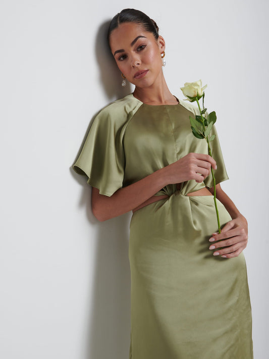 Zara Twist Knot Bridesmaid Dress - Olive