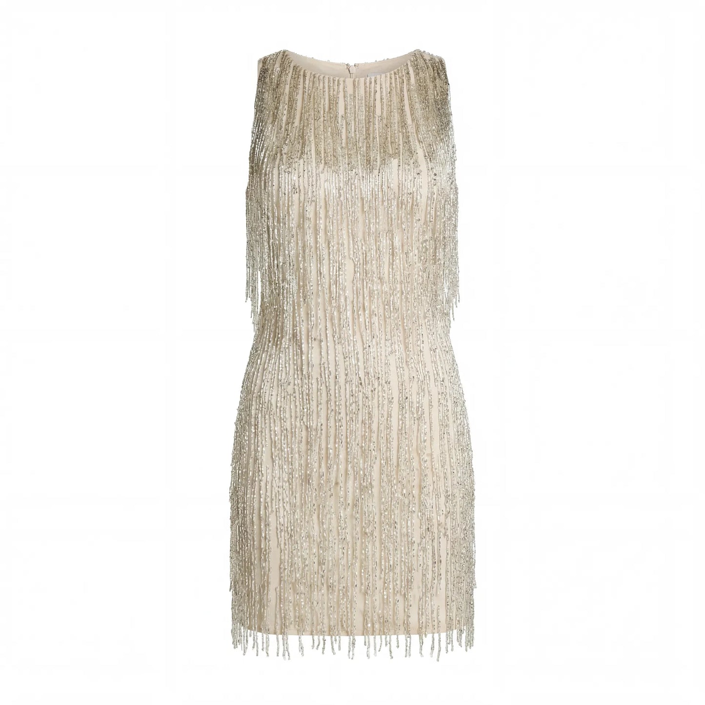Ivory Beaded Fringe Mini Dress