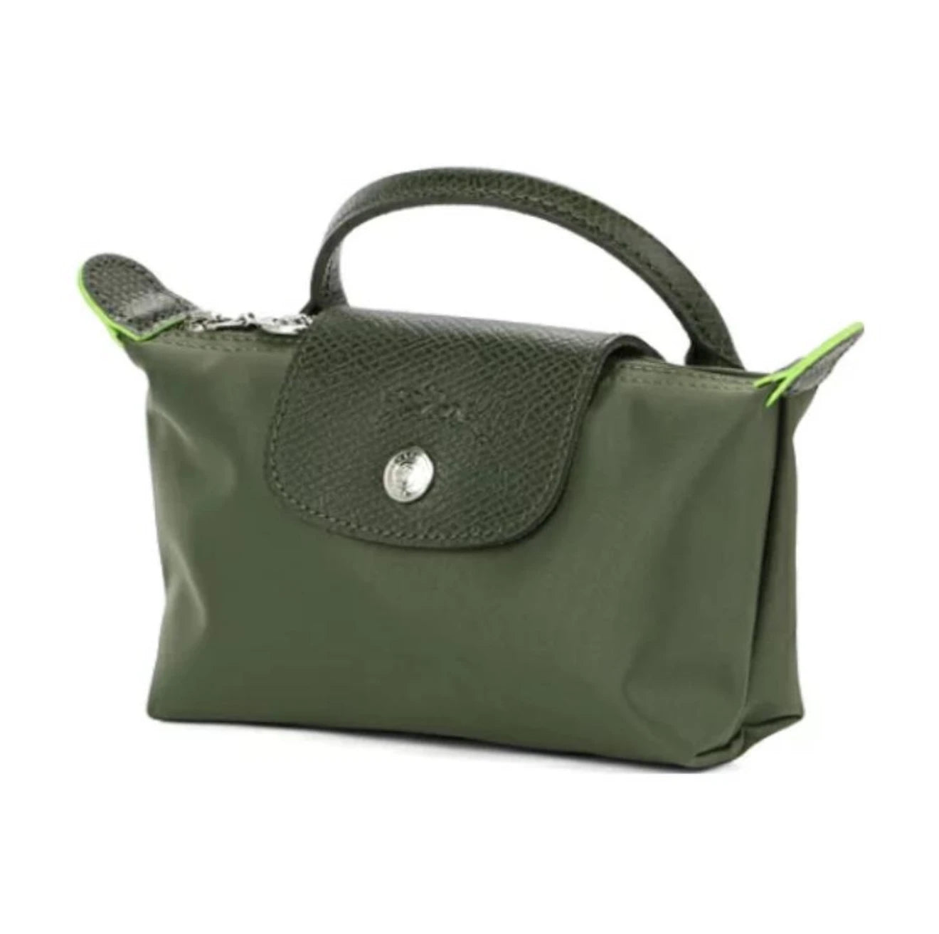 Le Pliage Original Pouch with handle Forest Green - Recycled canvas