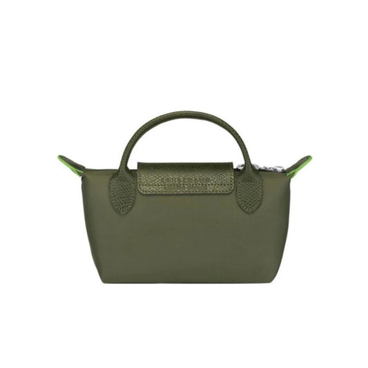 Le Pliage Original Pouch with handle Forest Green - Recycled canvas