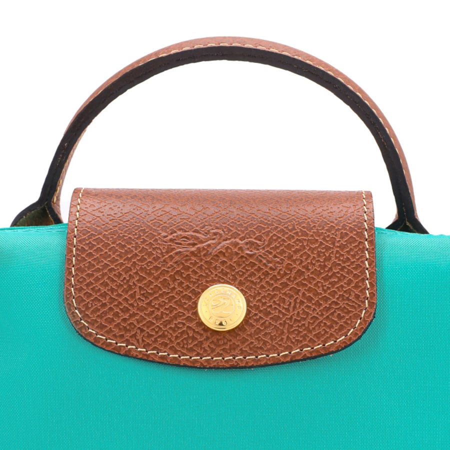 Le Pliage Original Pouch with handle Turquoise Green - Recycled canvas