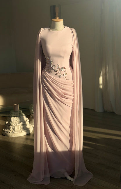 The Zehra dress burgundy soft pink
