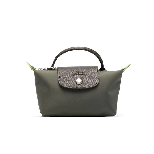 Le Pliage Original Pouch with handle Forest Green - Recycled canvas