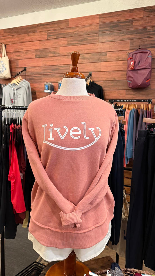 Lively Logo Long Crew | Pink