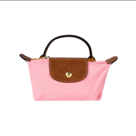 Le Pliage Original Pouch with handle Marshmallow Pink - Recycled canvas