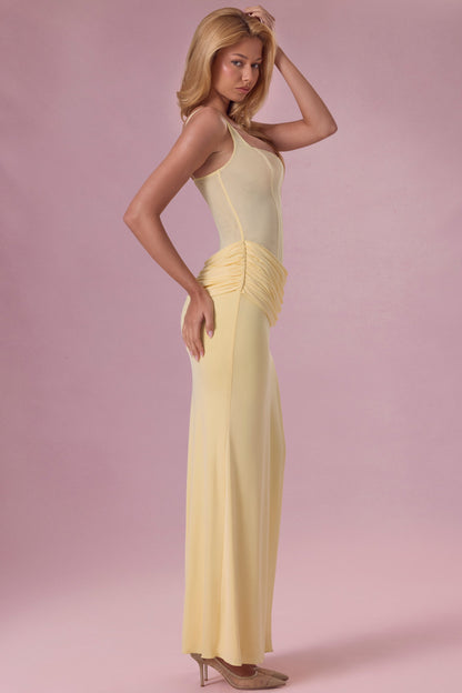 Mesh Draped Bridesmaid Dress in Butter