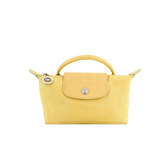 Le Pliage Original Pouch with handle Wheat Yellow - Recycled canvas