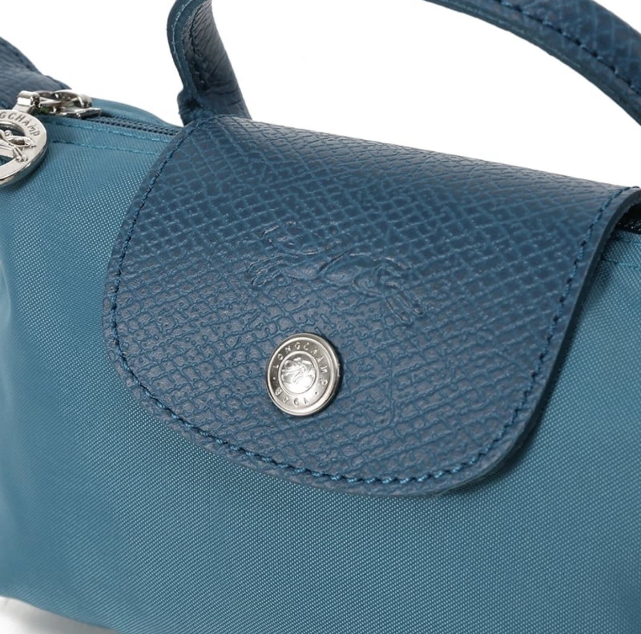 Le Pliage Original Pouch with handle Peacock Blue - Recycled canvas