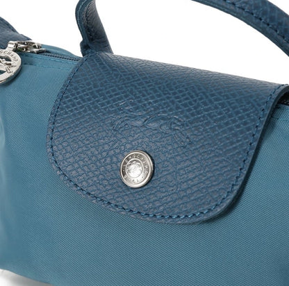 Le Pliage Original Pouch with handle Peacock Blue - Recycled canvas