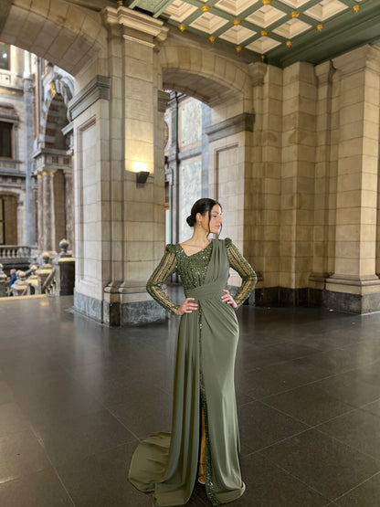 The Sahra dress khaki he