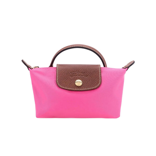 Le Pliage Original Pouch with handle Barbie Pink - Recycled canvas