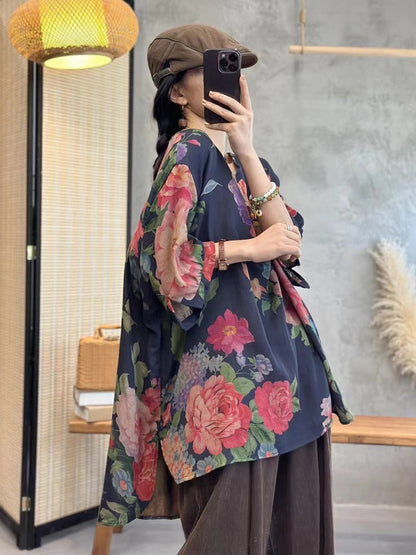 å¤§å°ºç¢¼å¥³æ¬¾å¤å­£ä¼éè±ç±æ£å¯¬é¬å¥é ­è¡«