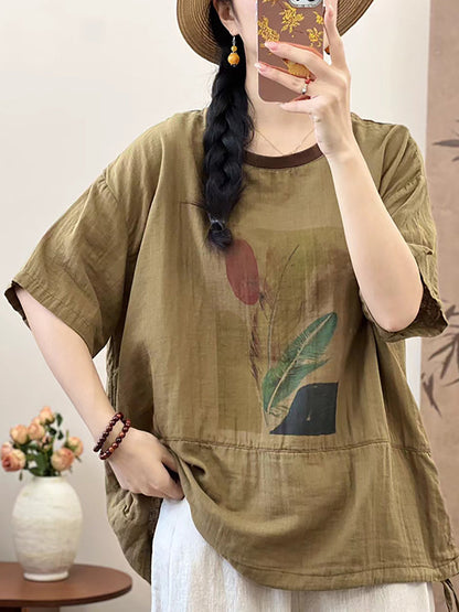 å¥³æ¬¾å¤å­£æ£è³ªå¤å­£ç¾½æ¯å°è±è¥¯è¡«