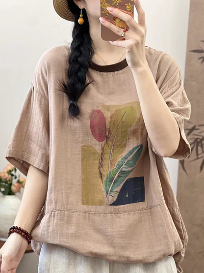 å¥³æ¬¾å¤å­£æ£è³ªå¤å­£ç¾½æ¯å°è±è¥¯è¡«
