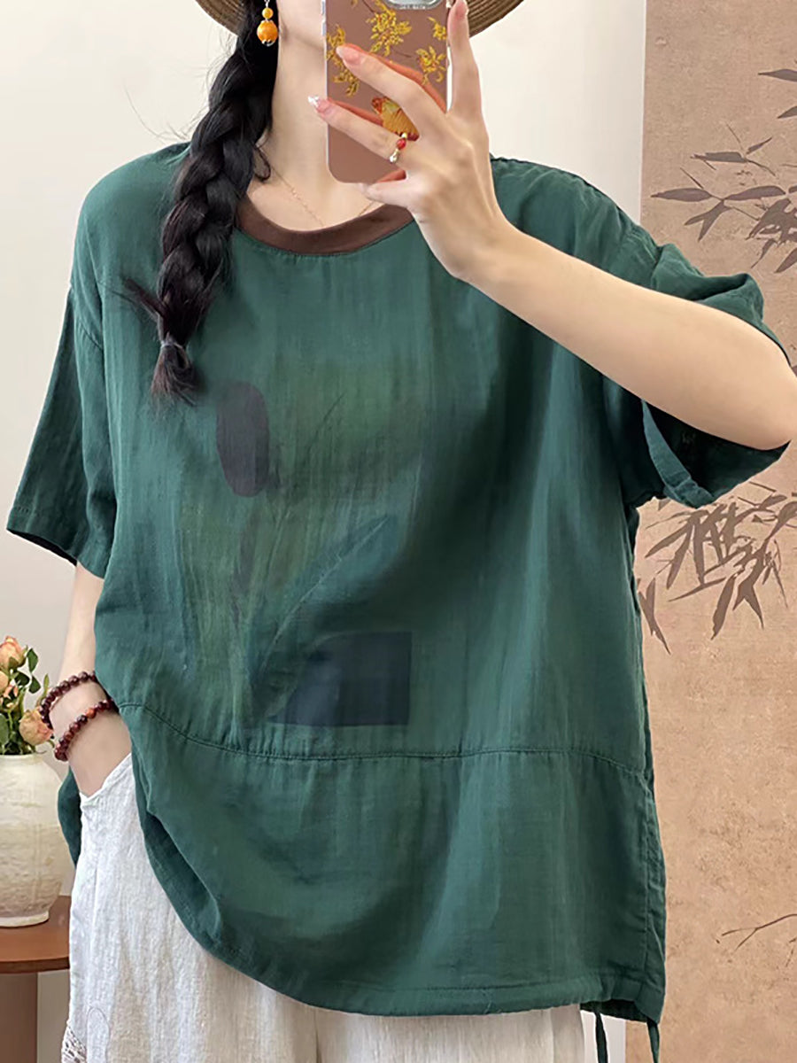 å¥³æ¬¾å¤å­£æ£è³ªå¤å­£ç¾½æ¯å°è±è¥¯è¡«