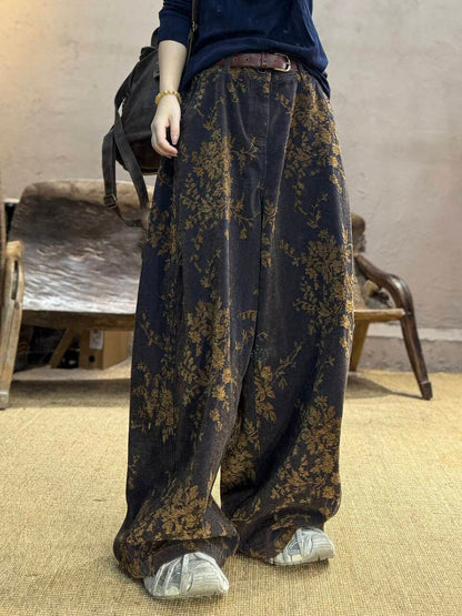 å¥³æ¬¾ç§å­£å¾©å¤è±æµç´æ£å¯¬è¤²
