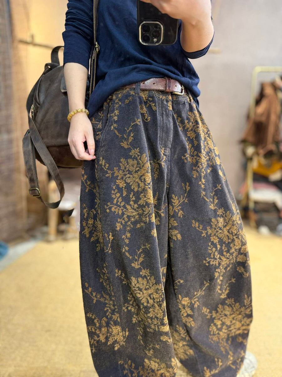 å¥³æ¬¾ç§å­£å¾©å¤è±æµç´æ£å¯¬è¤²