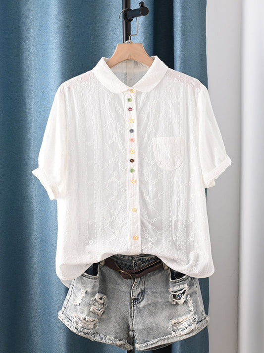 å¥³å£«å¤å­£èè¡åºç¹¡100%ç´æ£è¥¯è¡«