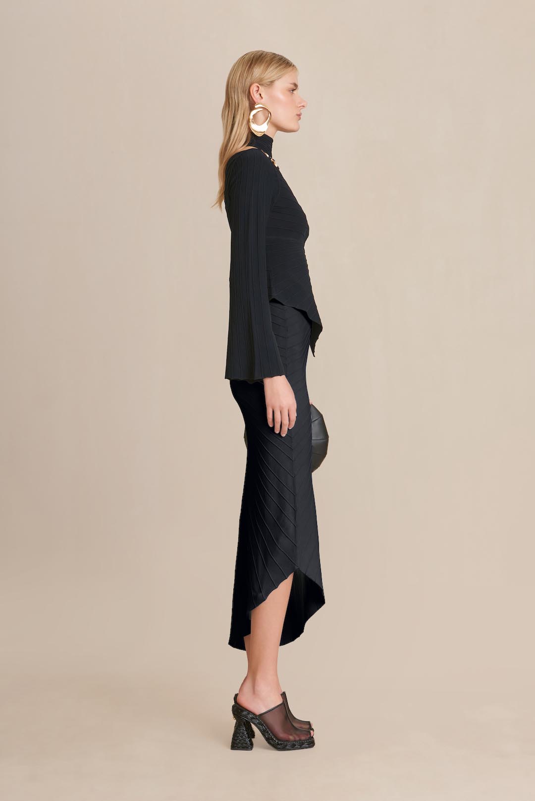 EWEN KNIT SKIRT - BLACK