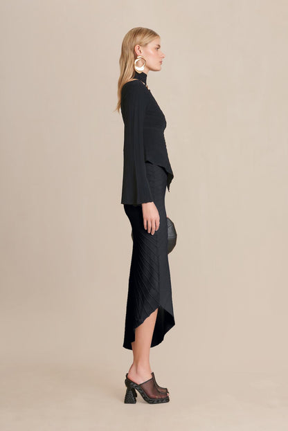 EWEN KNIT SKIRT - BLACK
